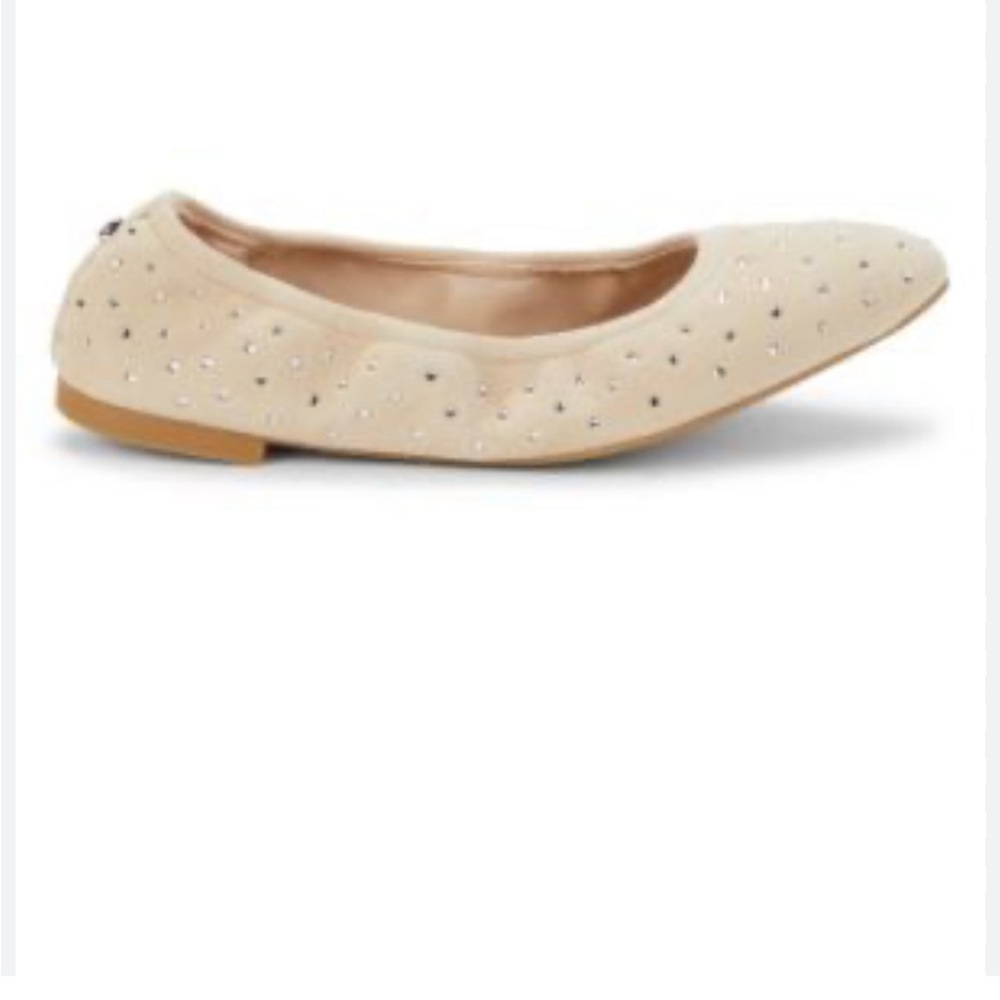 Stuart Weitzman Bling embellished Cream Ballet Flats 7.5